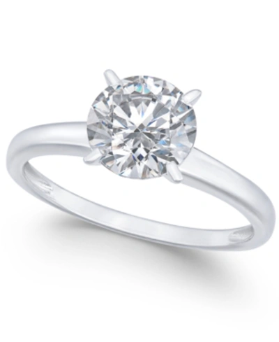 Shop Arabella Cubic Zirconia (3-1/3 Ct. T.w.) Solitaire Engagement Ring In 14k White Gold