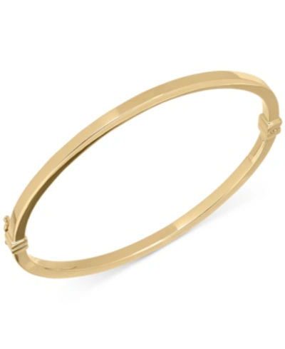 Shop Italian Gold Square Tube Hinge Bangle Bracelet In 14k Gold