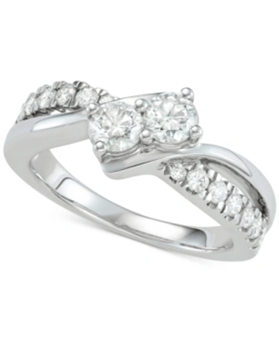 Shop Two Souls, One Love Diamond Two-stone Diamond Engagement Ring (1 Ct. T.w.) In 14k White Gold