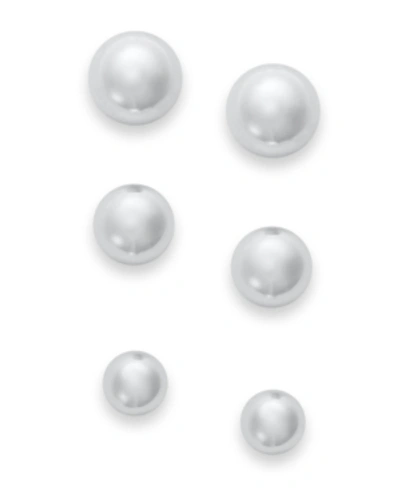 Shop Giani Bernini Set Of 3 Ball Stud Earrings In Sterling Silver, Created For Macy's