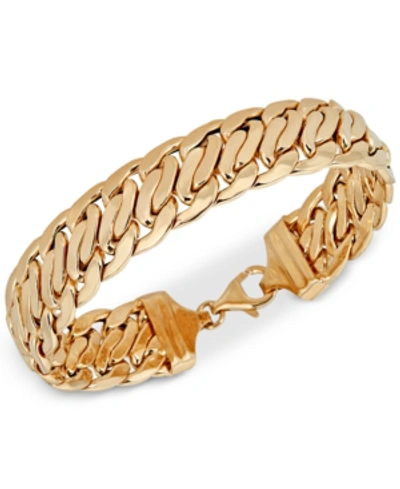 Italian Gold Wide Fancy Link Chain Bracelet In 14k Gold In Gold