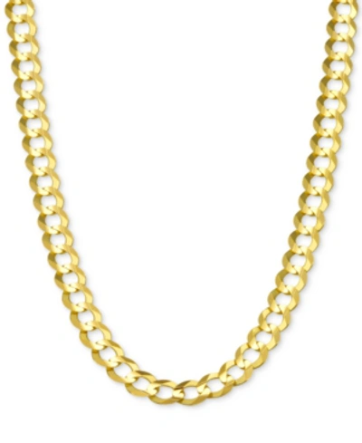 Shop Italian Gold 24" Open Curb Link Chain Necklace In Solid 14k Gold
