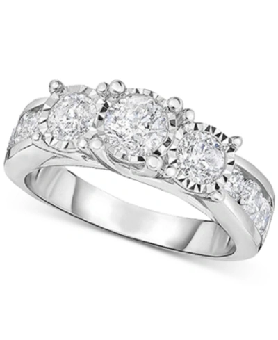 Shop Trumiracle Diamond Three Stone Engagement Ring (2 Ct. T.w.) In 14k White Gold