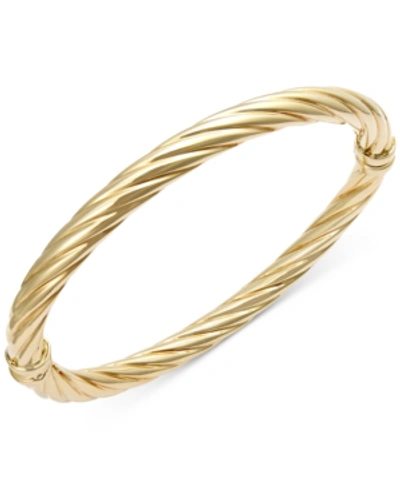 Italian Gold Twist Hinge Bangle Bracelet In 14k Gold Or White Gold In Gold