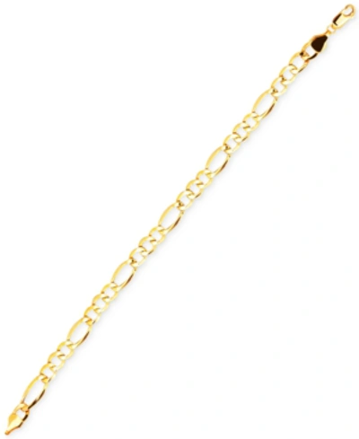 Shop Italian Gold Men's Figaro Chain Bracelet In 10k Gold In Yellow Gold