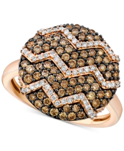 Le Vian Chocolatier Diamond Zigzag Ring (9/10 Ct. T.w.) In 14k Rose Gold In Rose Gold
