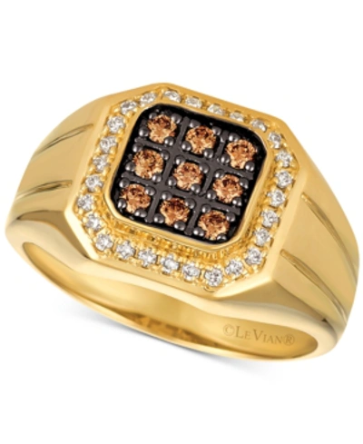 Shop Le Vian Gents Men's Diamond Ring (1/2 Ct. T.w.) In 14k Gold In Yellow Gold