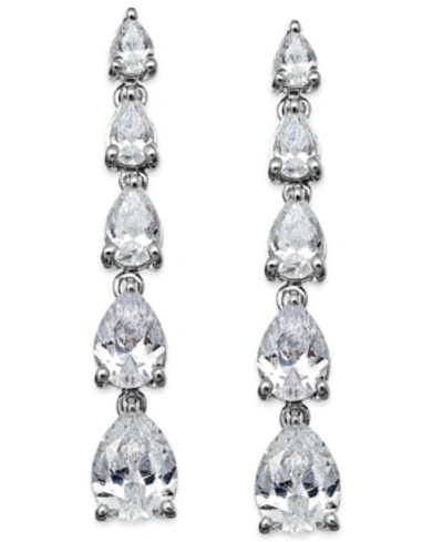 Shop Arabella Cubic Zirconia Graduated Linear Earrings In Sterling Silver (8 Ct. T.w.) In White