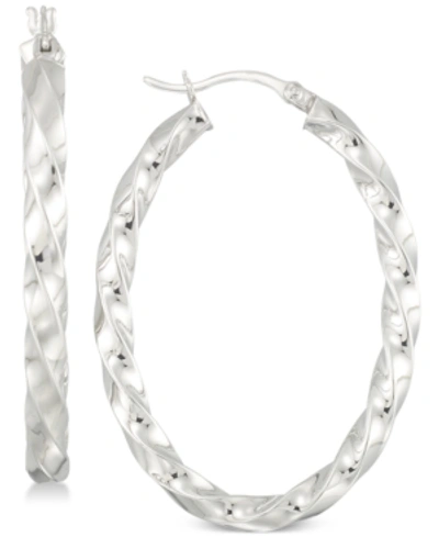 Simone I. Smith Textured Hoop Earrings In Sterling Silver In Silver