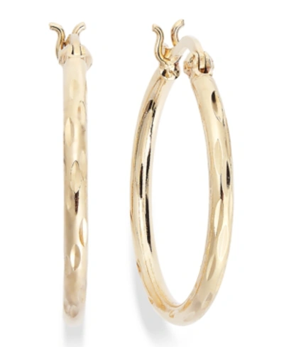 Shop Giani Bernini Small Diamond-cut Hoop Earrings In 18k Gold Over Sterling Silver, 1", Created For Macy In No Color