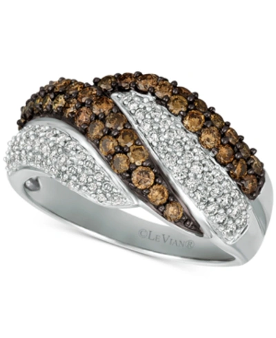 Le Vian Chocolatier Diamond Swirl Ring (1-1/8 Ct. T.w.) In 14k White Gold In White Gold