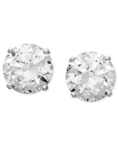 Shop Arabella Cubic Zirconia Stud Earrings In 14k White Gold