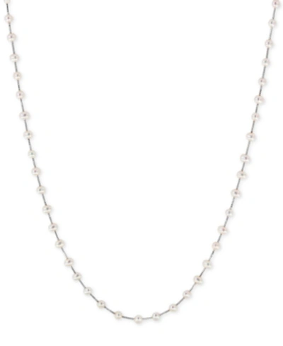 Effy Collection Effy Cultured Freshwater Pearl (3mm) Statement Necklace In 14k Gold, 14k White Gold Or 14k Rose Gold In White Gold
