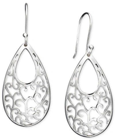 Shop Giani Bernini Open Filigree Drop Earrings In Sterling Silver, Created For Macy's