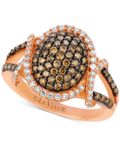 Le Vian Chocolatier Diamond Oval Cluster Ring (1 Ct. T.w.) In 14k Rose Gold In Rose Gold