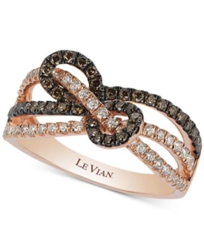 Le Vian Chocolatier Gladiator Knots Diamond Statement Ring (5/8 Ct. T.w.) In 14k Rose Gold In Rose Gold