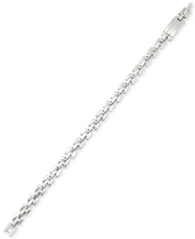 Shop Legacy For Men By Simone I. Smith Men's Square Link Bracelet In Stainless Steel