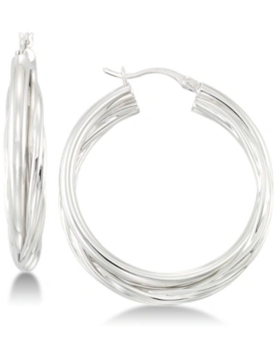 Shop Simone I. Smith Double Twisted Hoop Earrings In Sterling Silver