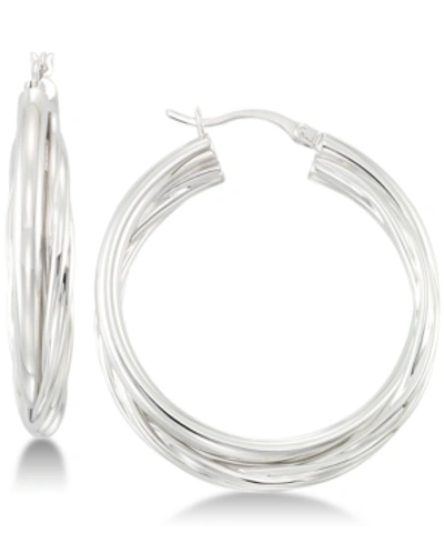 Simone I. Smith Double Twisted Hoop Earrings In Sterling Silver In Silver