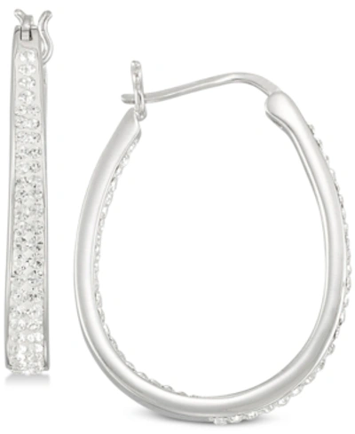 Shop Simone I. Smith Crystal Oval Hoop Earrings In 18k Yellow Gold Over Silver Or Sterling Silver