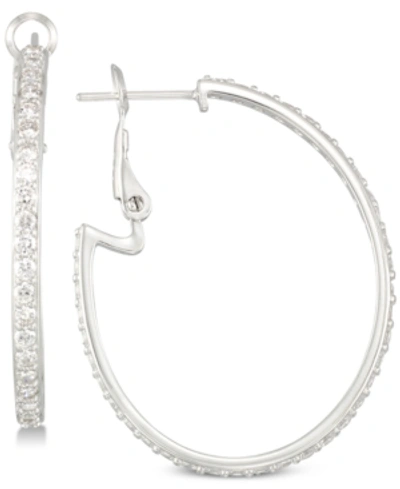 Shop Simone I. Smith Cubic Zirconia Hoop Earrings In Sterling Silver