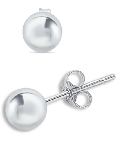Shop Giani Bernini Ball Stud Earrings (10mm) In Sterling Silver, Created For Macy's