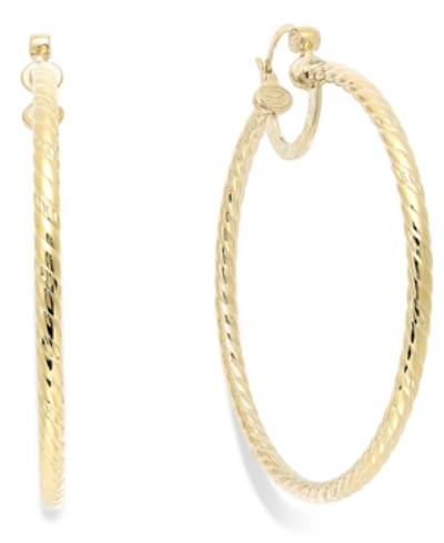 Shop Simone I. Smith Twisted Large Hoop Earrings In 14k Gold Over Sterling Silver