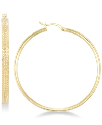 Shop Simone I. Smith Textured Hoop Earrings In 18k Gold Over Sterling Silver