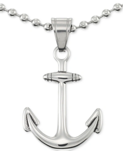 Shop Legacy For Men By Simone I. Smith Anchor 24" Pendant Necklace In Stainless Steel