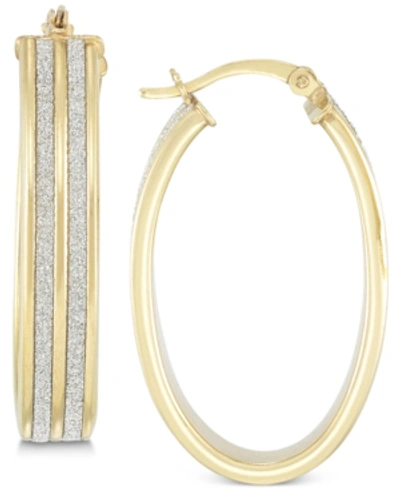 Shop Simone I. Smith Glitter Hoop Earrings In 18k Yellow Gold Over Sterling Silver Or Sterling Silver In Gold Over Silver