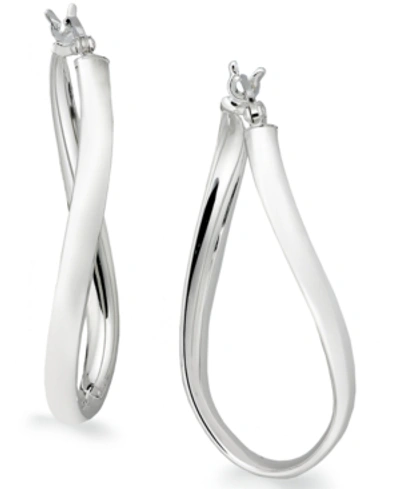 Shop Giani Bernini Large Sterling Silver Wave Hoop Earrings, 1.5"