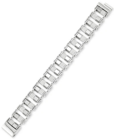 Shop Legacy For Men By Simone I. Smith Barrel Link Bracelet In Stainless Steel