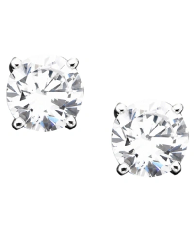 Giani Bernini 18k Gold Over Sterling Silver Cubic Zirconia Stud Earrings (1 Ct. T.w.) In Silver