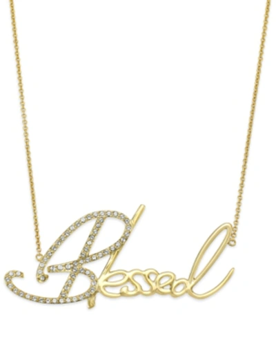 Shop Simone I. Smith Crystal "blessed" Pendant Necklace In Platinum Over Sterling Silver, 18" + 4" Extender (also Availab In Gold Over Silver