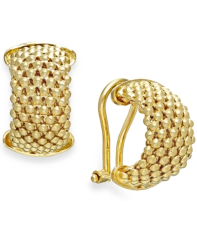 Shop Italian Gold Mesh Hoop Earrings In 14k Gold Vermeil Over Sterling Silver
