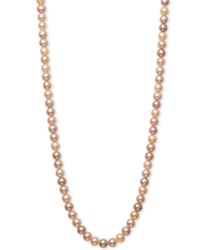 Shop Belle De Mer 54 Inch  Cultured Freshwater Pearl Strand Necklace (7-8mm) In Pink