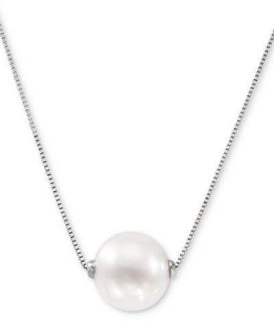 Shop Honora Cultured Freshwater Pearl (8-1/2mm) 18" Pendant Necklace In 14k Gold (also In Pink Cultured Freshwat In White Gold