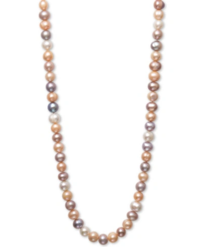 Shop Belle De Mer Pearl Necklace, 36" Cultured Freshwater Pearl Endless Strand (8-1/2mm) In Pink Multi