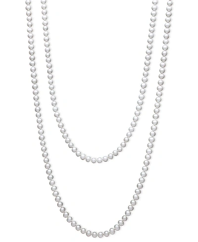 Shop Belle De Mer 54 Inch  Cultured Freshwater Pearl Strand Necklace (7-8mm) In White