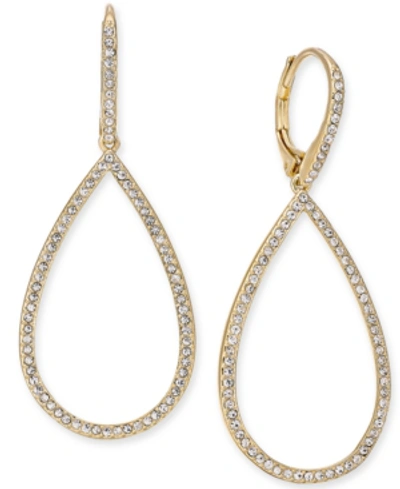 Shop Eliot Danori Pave Open Drop Earrings, Created For Macy's In Gold