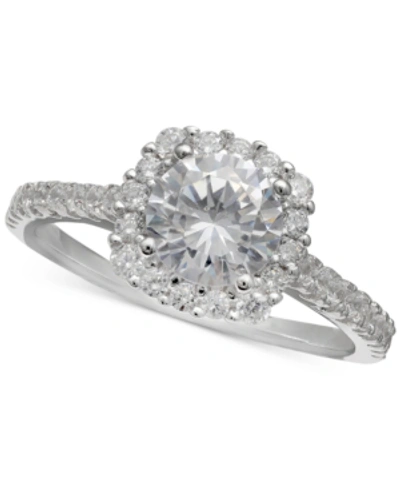 Shop Giani Bernini Cubic Zirconia Halo Ring, Created For Macy's In Silver