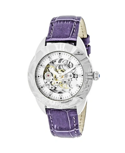 Shop Empress Godiva Automatic Lavender Leather Watch 38mm
