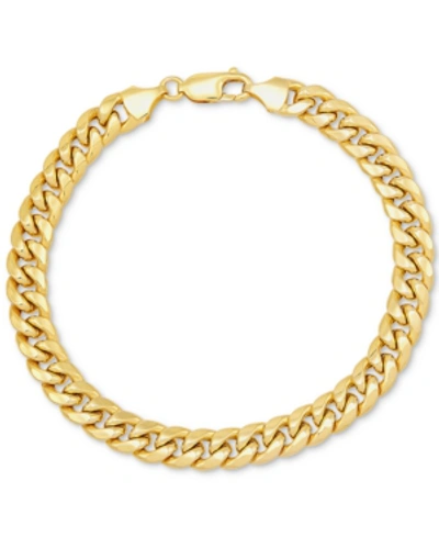 Italian Gold 7 1 2 9 1 2 Miami Cuban Link Chain Bracelet 7mm In 10k Yellow Gold Or 10k White Gold In Yellow Gold