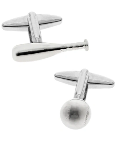 Rhona Sutton Sutton Silver-tone Baseball And Bat Cufflinks In Silver