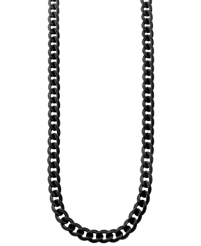Shop Sutton By Rhona Sutton Sutton Stainless Steel Black Curb Link Chain Necklace