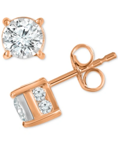 Trumiracle Diamond Stud Earrings (1 Ct. T.w.) In 14k White, Yellow Or Rose Gold In Rose Gold