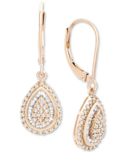 Shop Wrapped In Love Diamond Teardrop Earrings (1/2 Ct. T.w.) In 14k White, Yellow Or Rose Gold, Created For Macy's In Yellow Gold