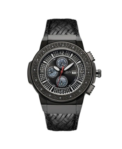 Shop Jbw Men's Saxon Diamond (1/6 Ct.t.w.) Black Ion-plated Stainless Steel Watch