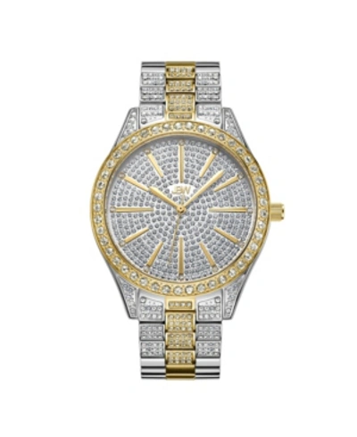 Jbw Women's Cristal Diamond (1/8 Ct. T.w.) Watch In 18k Gold-plated Two Tone Stainless-steel Watch 38mm In Silver