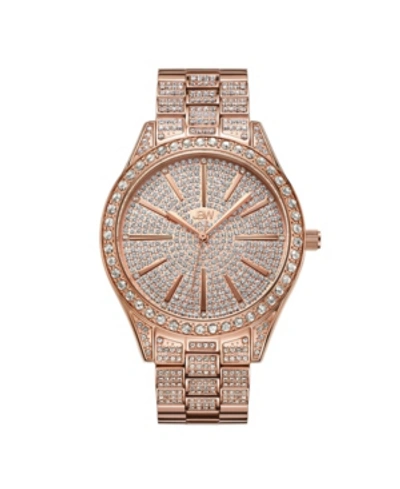 Shop Jbw Women's Cristal Diamond (1/8 Ct.t.w.) 18k Rose Gold Plated Stainless Steel Watch